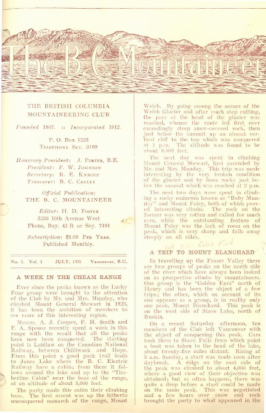 The B.C. Mountaineer 1925 July cover